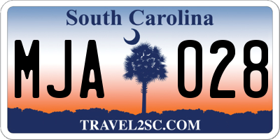 SC license plate MJA028