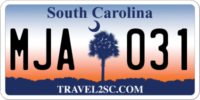 SC license plate MJA031