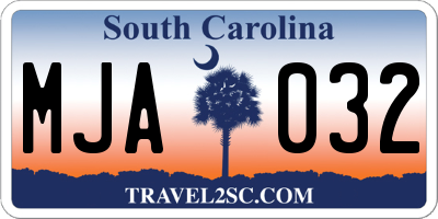 SC license plate MJA032