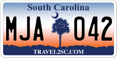 SC license plate MJA042