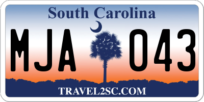 SC license plate MJA043