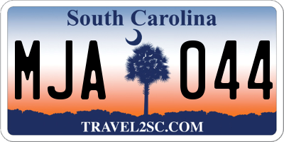 SC license plate MJA044