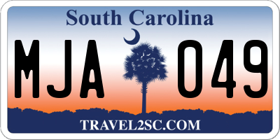 SC license plate MJA049