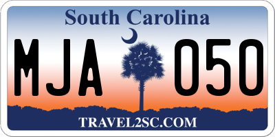 SC license plate MJA050