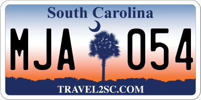 SC license plate MJA054