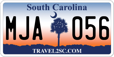 SC license plate MJA056