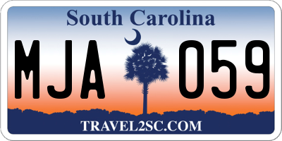 SC license plate MJA059