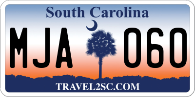 SC license plate MJA060