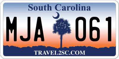 SC license plate MJA061