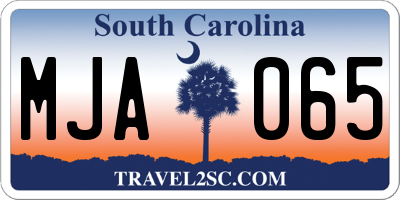 SC license plate MJA065
