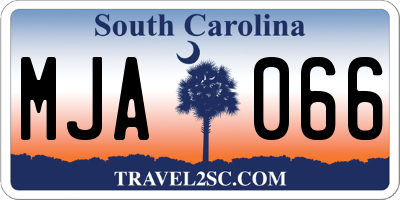 SC license plate MJA066