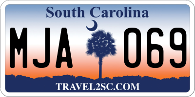 SC license plate MJA069