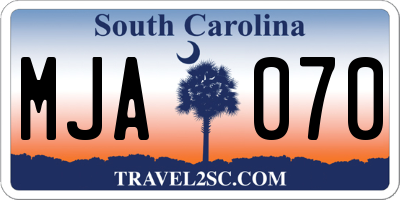 SC license plate MJA070