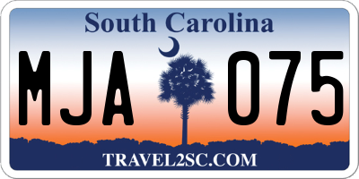 SC license plate MJA075