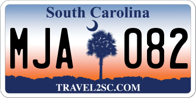 SC license plate MJA082