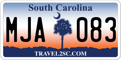 SC license plate MJA083