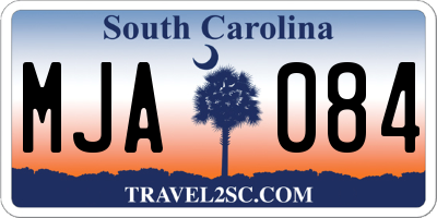 SC license plate MJA084
