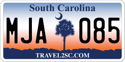 SC license plate MJA085