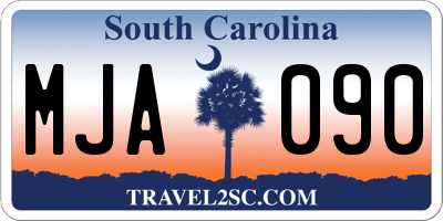 SC license plate MJA090