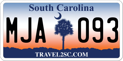 SC license plate MJA093