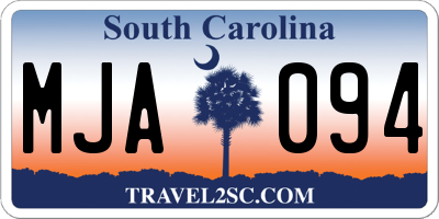 SC license plate MJA094