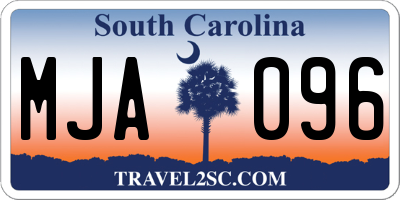 SC license plate MJA096