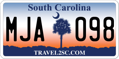 SC license plate MJA098