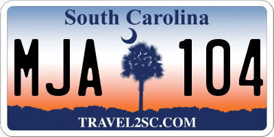 SC license plate MJA104
