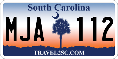 SC license plate MJA112