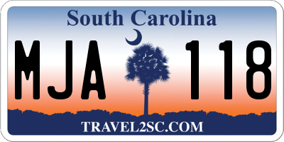 SC license plate MJA118