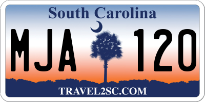 SC license plate MJA120