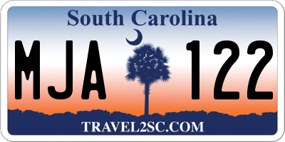SC license plate MJA122