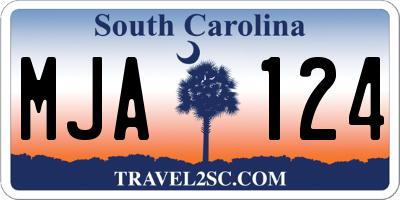 SC license plate MJA124