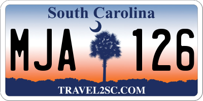 SC license plate MJA126