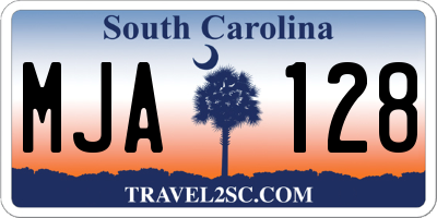 SC license plate MJA128
