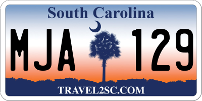 SC license plate MJA129