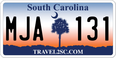 SC license plate MJA131
