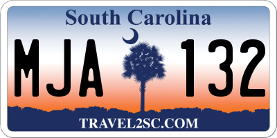 SC license plate MJA132