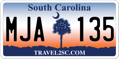 SC license plate MJA135