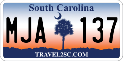 SC license plate MJA137