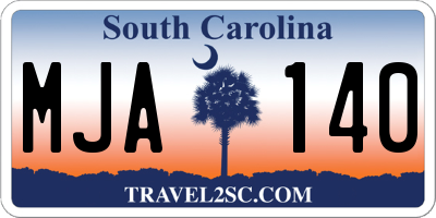 SC license plate MJA140