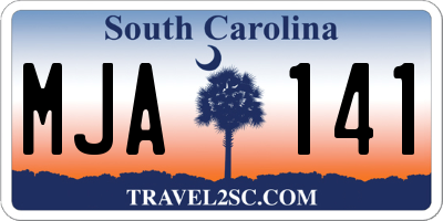 SC license plate MJA141