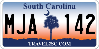 SC license plate MJA142