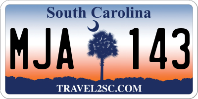SC license plate MJA143