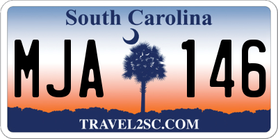 SC license plate MJA146