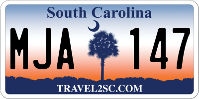 SC license plate MJA147