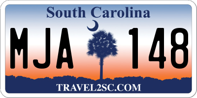 SC license plate MJA148