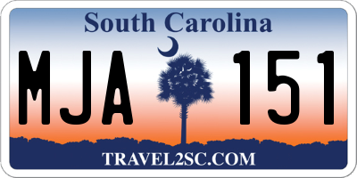 SC license plate MJA151