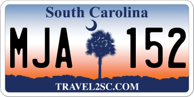 SC license plate MJA152