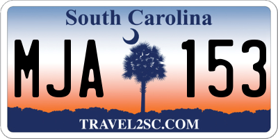 SC license plate MJA153